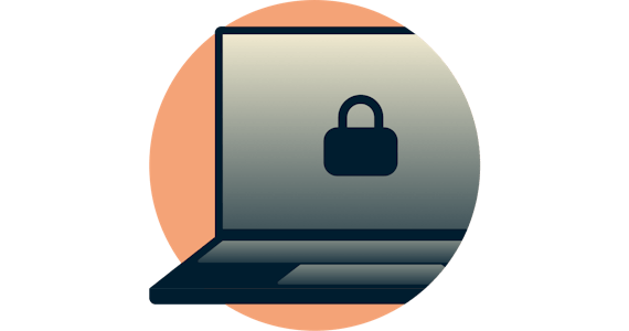 Geschlossenes Vorhängeschloss auf einem Computerbildschirm. Mit Network Lock sind Ihre Daten sicher.