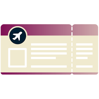 Passe de embarque com um símbolo de avião.